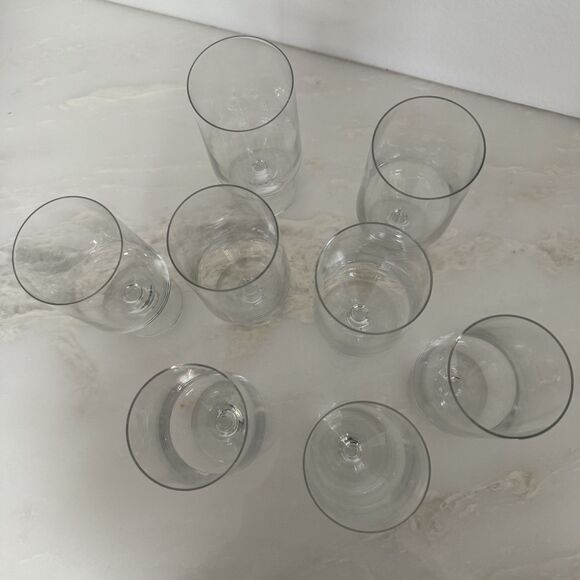 Set (8) Rosenthal Crystal Germany MCM Heavy Bottom Cocktail Water Glasses Clear - Picture 6 of 9